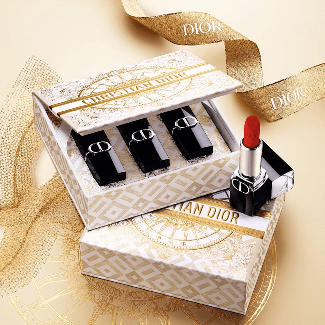CHRISTIAN DIOR克里丝汀迪奥烈艳蓝金迷你唇膏礼盒（3支装）2025焕新口红礼盒