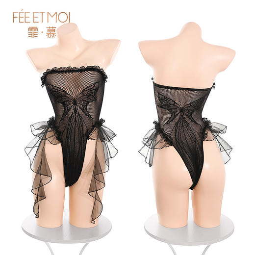 【情趣内衣】霏慕 庄周梦蝶开裆透视网衣制服ZY7577 商品图12