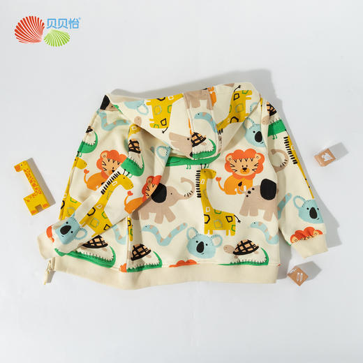 2025春秋新款男童外套连帽防风夹克儿童卡通满印运动休闲风衣 商品图2