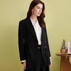 EITIE爱特爱气质精致通勤正式感收腰显瘦黑色西装外套2025春新款A2503503 商品缩略图2
