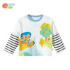 【假两件】2025新款春季简约时尚纯棉圆领休闲t恤儿童上衣 商品缩略图3