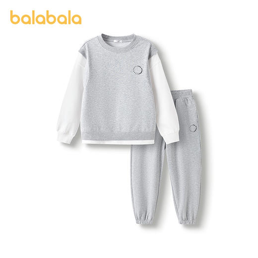 巴拉巴拉童装男童长袖套装儿童运动服2025新款春装假两件都市时尚 商品图4