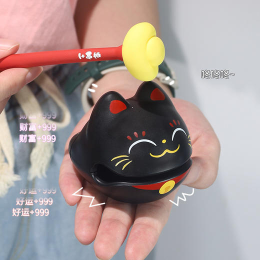 【接好运❗️木鱼一敲 招财进宝】逆风如解意，静心解压神器，新款求财财富+1小木鱼解压摆件办公工位桌面情绪治愈新年蛇年春节佛系玩具 商品图3