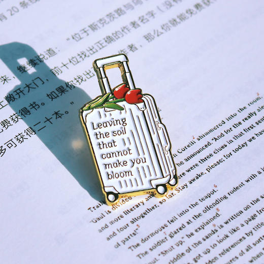 一周文案原创正版 不内耗金属徽章胸针 离开无法让你开花的土壤 商品图2