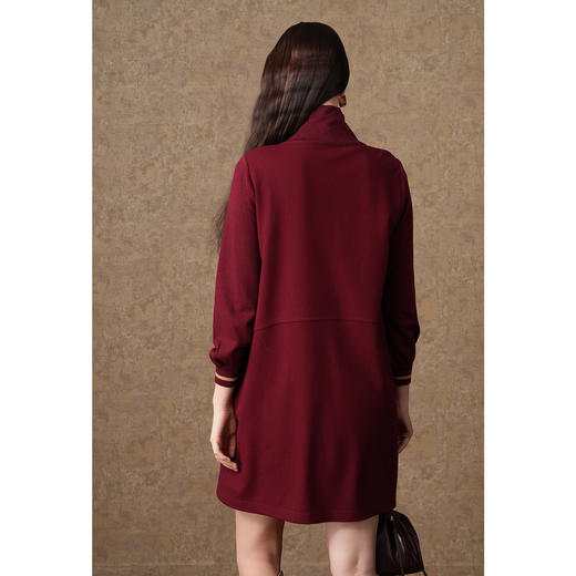 乔万尼秋冬新款纯羊毛时尚减龄休闲撞色设计感卫衣式连衣裙ES4E338 商品图4