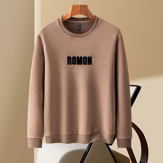 【双面奥粒绒】罗蒙男士秋冬款加绒卫衣男时尚经典圆领卫衣舒适保暖上衣 商品图2