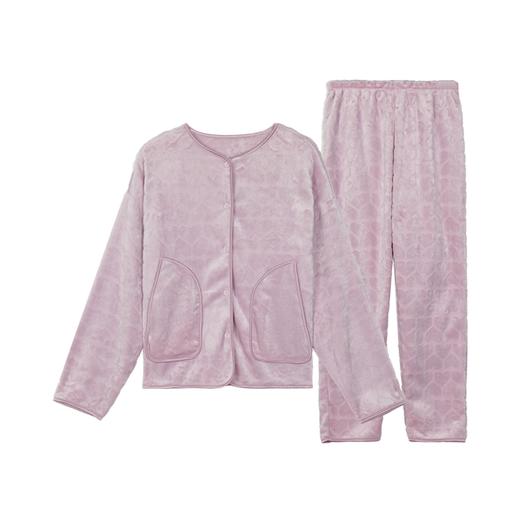 【海信嘉年华】安莉芳新品【软绵绵系列】女士厚款圆领开衫可外穿法兰绒家居服套装EL00644 商品图1