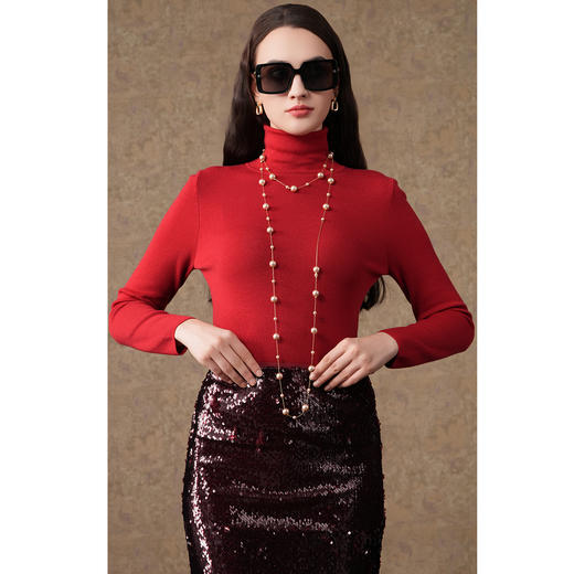 【两色可选】乔万尼100%绵羊毛高领针织衫EM4M693 商品图1