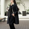 顺丰包邮11017洛诗琳色织双面双色七分袖黑色长款风衣外套9521 商品缩略图0