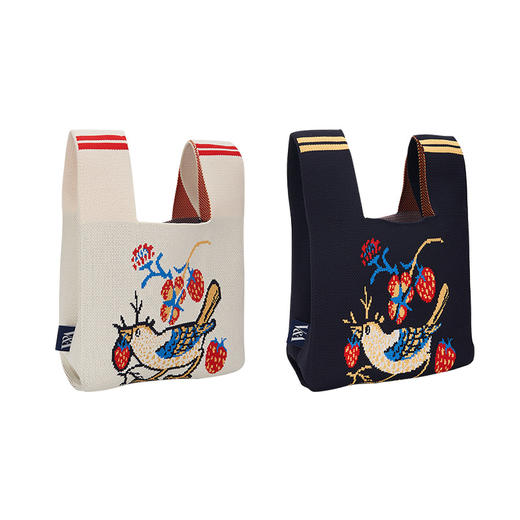 V&A博物馆 威廉莫里斯系列针织包手拎包 米色 蓝色 商品图4