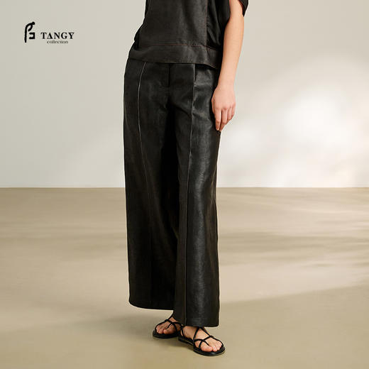 TANGY Collection/2025天意精品春季新品中国风女士莨绸长裤 商品图0