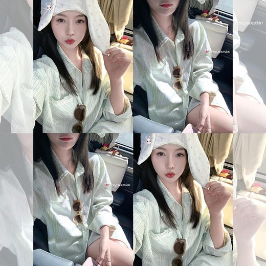 <曾小咸推荐>4.5现货秒杀 ！微信超特价！韩系条纹翻领衬衫 日常159.99 立减80 秒杀79.99！！ 商品图3