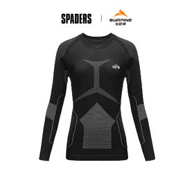 24/26SURPINE保暖透气功能衣 女上衣 黑灰