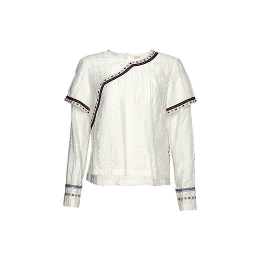 【简约长袖】瑞白民族风假两件上衣 | 现货加急发 商品图4