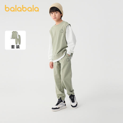 巴拉巴拉童装男童长袖套装儿童运动服2025新款春装假两件都市时尚 商品图1