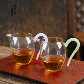 暗香疏影/郁文匀杯/高硼硅玻璃分茶器刻字茶海茶具