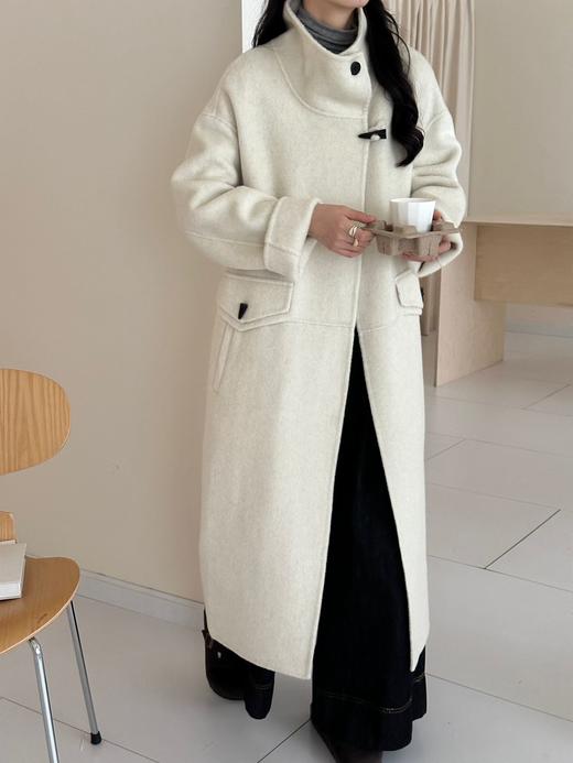 【YW】无忧购韩系慵懒百搭温柔休闲立领80%羊毛过膝双面羊毛大衣8827(截单后7天发货)25年清仓捡漏 商品图10