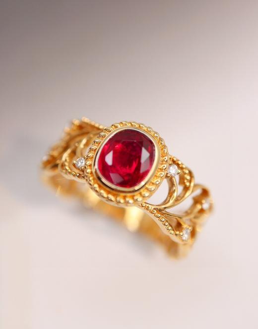 1ct刻面红宝石戒指 商品图2