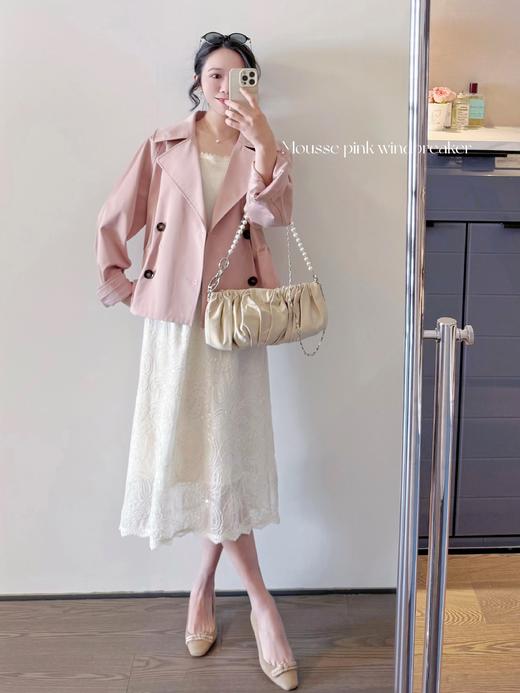 岛屿栀子 佩斯利图案精品绳绣工艺蕾丝半身裙 米杏色 商品图2