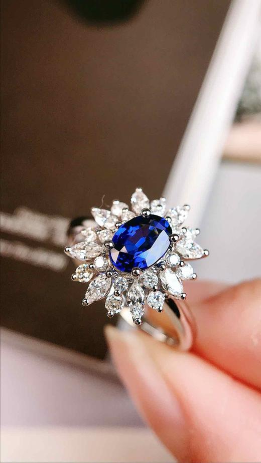 0.77ct刻面蓝宝石戒指 商品图1