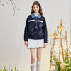 两三事星辰花园2025春季新款甜美蕾丝拼接拼色绑带翻领绣花外套女 商品缩略图3