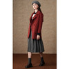 乔万尼绵羊毛大衣复古经典酒红色西装毛呢外套EF4B199 商品缩略图2