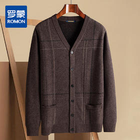【100羊毛】罗蒙秋冬羊毛衫男加厚针织衫男开衫外套男保暖男士羊毛衫