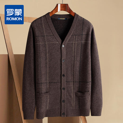 【100羊毛】罗蒙秋冬羊毛衫男加厚针织衫男开衫外套男保暖男士羊毛衫 商品图0