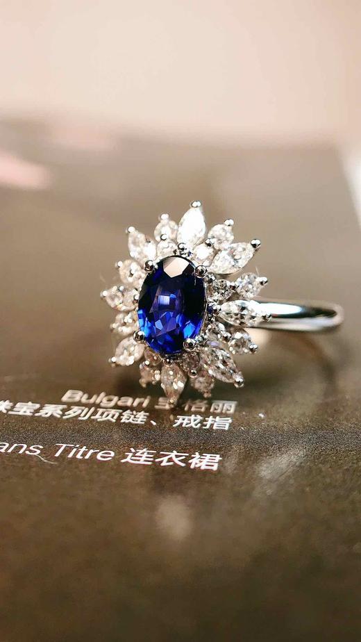 0.77ct刻面蓝宝石戒指 商品图2