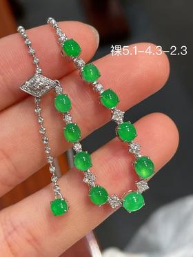 蛋面翡翠锁骨链