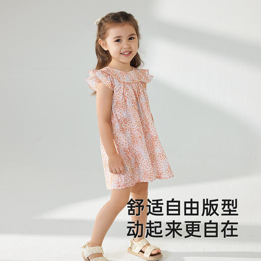 【商场同款】英氏女童连衣裙夏季短袖碎花可爱裙子纯棉2025新款 商品图2
