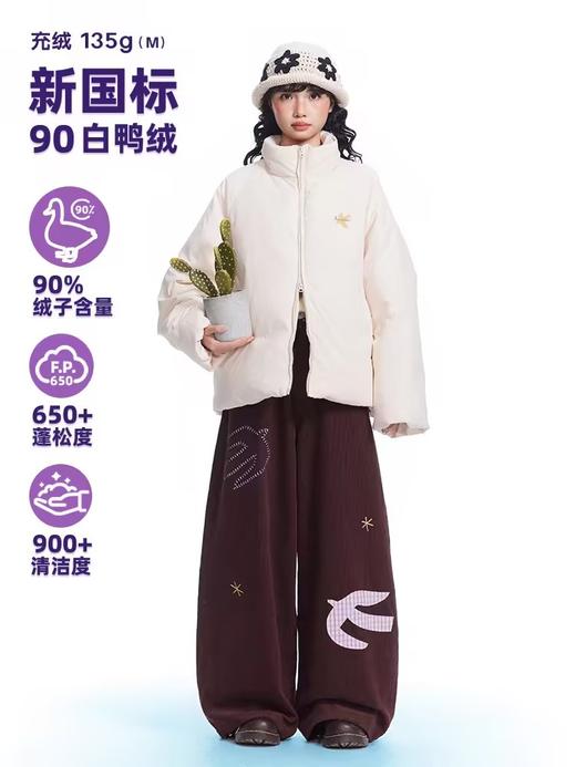 早乙女惠子saotome/STMYR244491/飞鸟印花面包羽绒服 商品图3