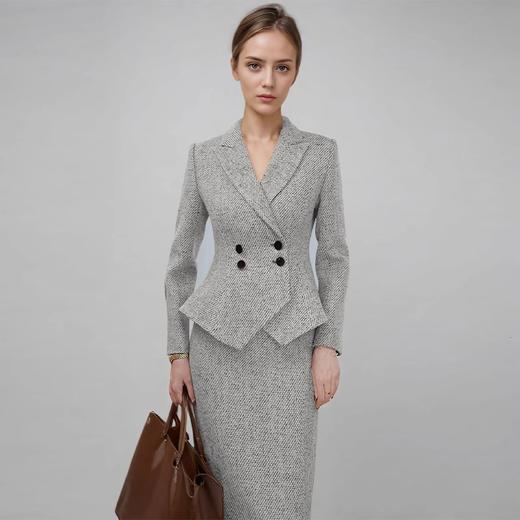 IWY/花灰色高级感西装套裙秋冬正式场合正装酒店经理工作服教师职业装24CS662 商品图2