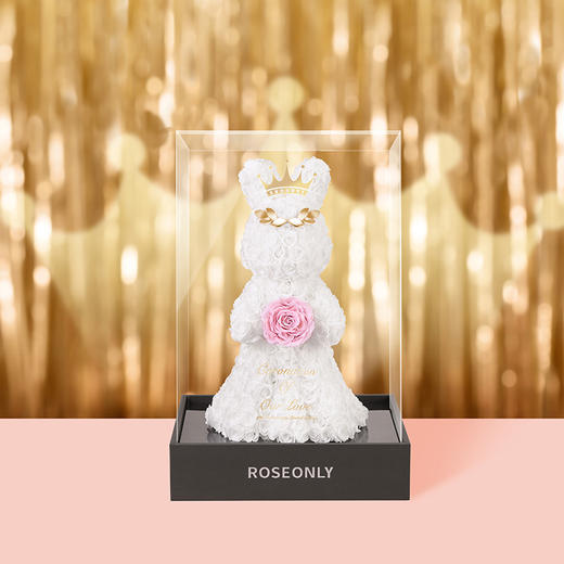 【告白神器】ROSEONLY诺誓 高端定制 永生玫瑰 公仔系列 玫瑰爱冕兔  送朋友 商品图0