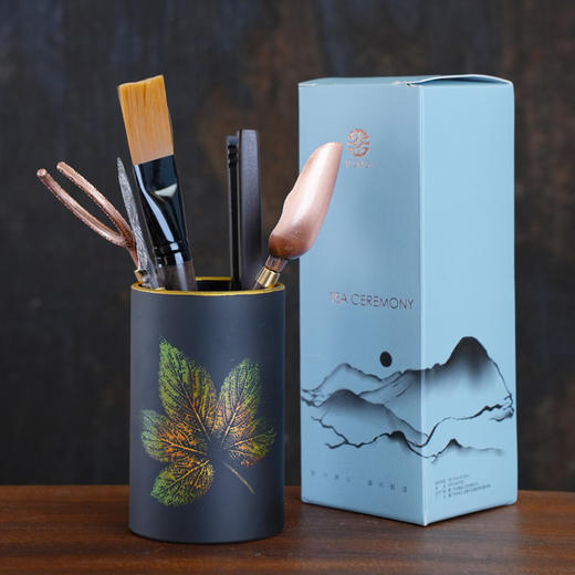 漆器茶道/秋实茶台泡茶工具电木大漆工艺套装茶桌摆件 商品图0