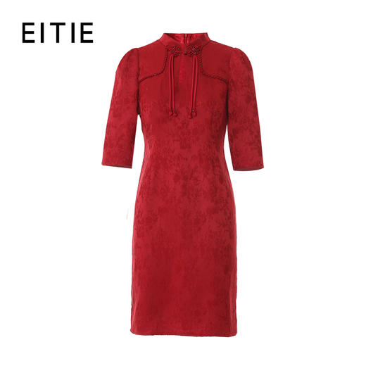 EITIE爱特爱气质新中式立领盘扣修身显瘦礼服连衣裙2025春季新款8177801 商品图0