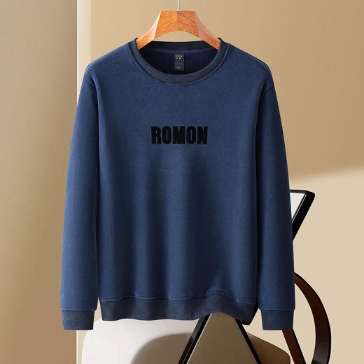 【双面奥粒绒】罗蒙男士秋冬款加绒卫衣男时尚经典圆领卫衣舒适保暖上衣 商品图3