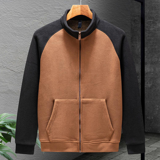 【双面奥利绒】罗蒙男士秋冬百搭加绒外套时尚休闲摇粒绒外套男夹克 商品图3