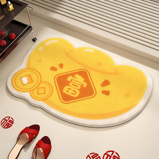 【新年好物！仿羊绒吸水浴室垫】新年喜庆仿羊绒地毯 耐脏易打理 浴室地垫吸水防滑 淋浴地垫 表面轻弹柔软 美观度与功能性相得益彰-QQ 商品图3