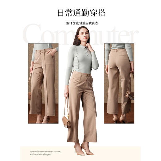 乔万尼秋冬新款阔腿裤简约通勤长裤ET3F621 商品图3