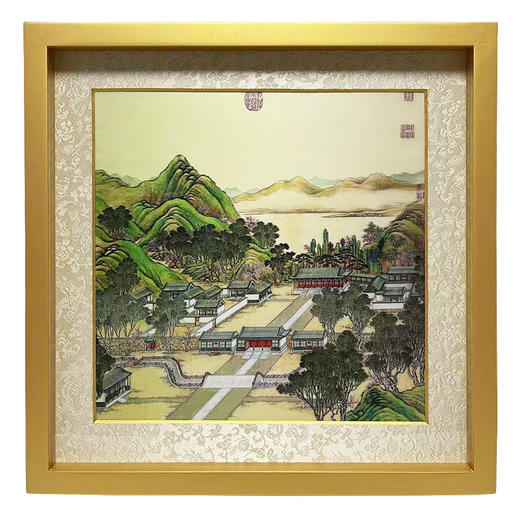 实木鎏金立体框画 圆明园四十景图 客厅卧室书房装饰画 商品图1