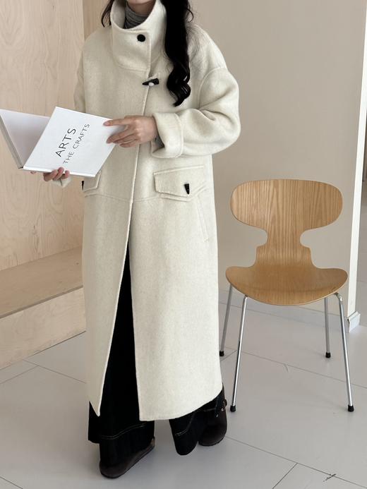 【YW】无忧购韩系慵懒百搭温柔休闲立领80%羊毛过膝双面羊毛大衣8827(截单后7天发货)25年清仓捡漏 商品图11