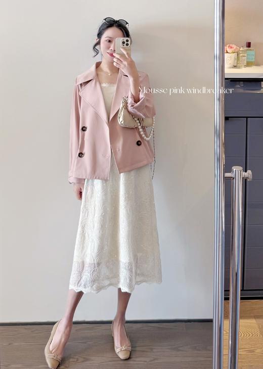 岛屿栀子 佩斯利图案精品绳绣工艺蕾丝半身裙 米杏色 商品图3