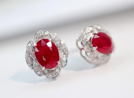 2.31ct刻面红宝石耳钉 商品图1