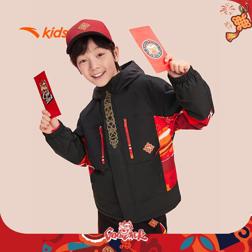 安踏儿童男大童摇粒绒运动上衣2025春季防水厚外套潮流352518601S 商品图0