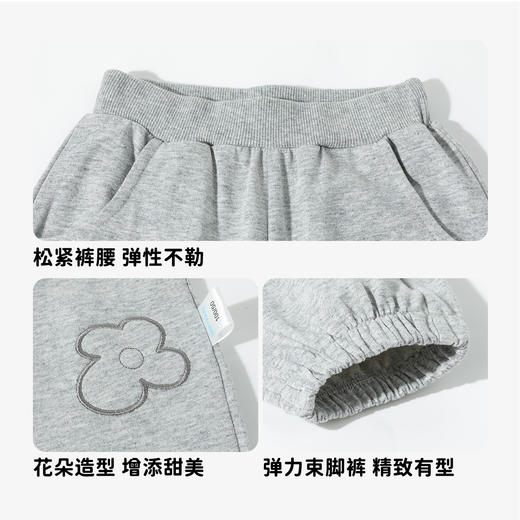 2025春季新款女童长裤时尚刺绣花朵休闲裤子儿童纯棉运动卫裤 商品图9