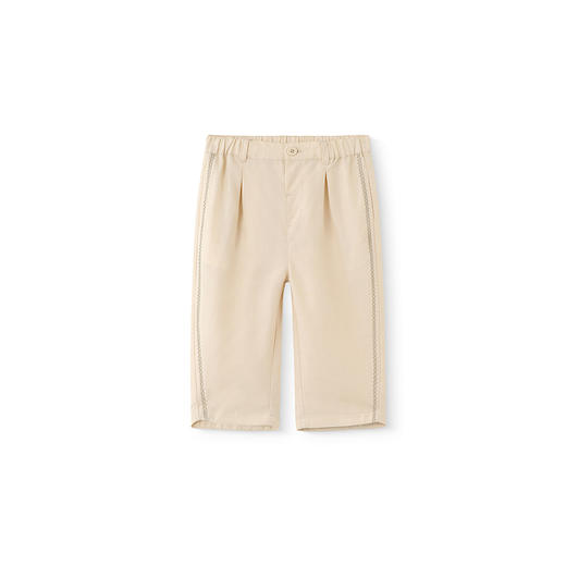 【高定系列】英氏儿童裤子夏季莱塞尔透气男童百搭长裤亚麻休闲裤 商品图4