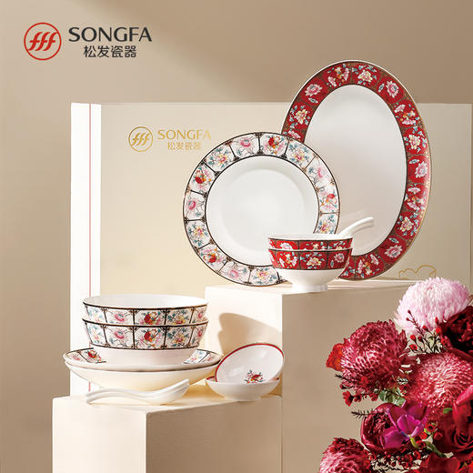 32头锦绣家园骨瓷餐具 商品图7