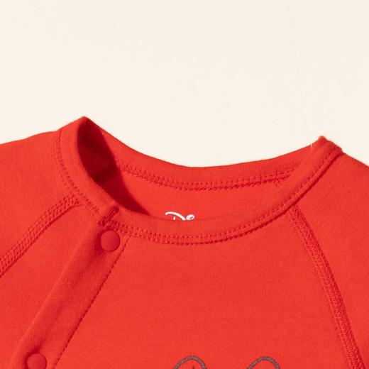 迪士尼25春夏侧开连体衣大红满月服男女宝宝哈衣百天爬服ZD1EL014 商品图7