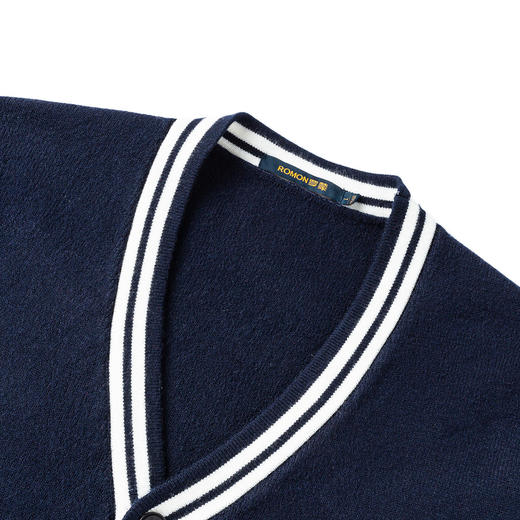 罗蒙男士春秋时尚针织衫男外套百搭休闲舒适通勤男士针织开衫男外套 商品图4